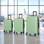 3-Piece Suitcase Set, Hard Shell Carry On & Checked Luggage Set with TSA Lock, 20/24/28 Inch, Green