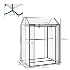 Outsunny Green House, Mini Greenhouse with 2 Roll-up Doors, Vent Holes and Reinforced Cover, 100 x 80 x 150cm
