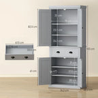 Multi-Storage Mid-Century Kitchen Cabinet - Grey