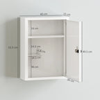 Wall Mount Medicine Cabinet, Bathroom Cabinet with Combination Lock, Door and Storage Shelves, White