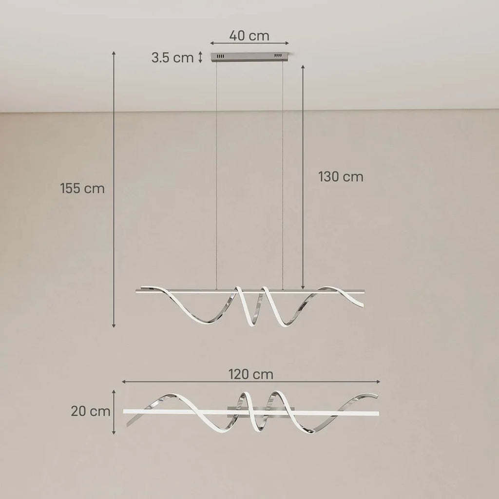 Pendant Light with 3 Colour Temperatures - Silver Tone