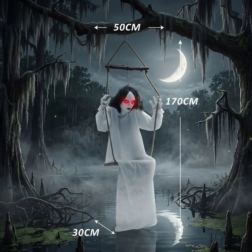 Animated Hanging Halloween Swing Ghost — 170cm