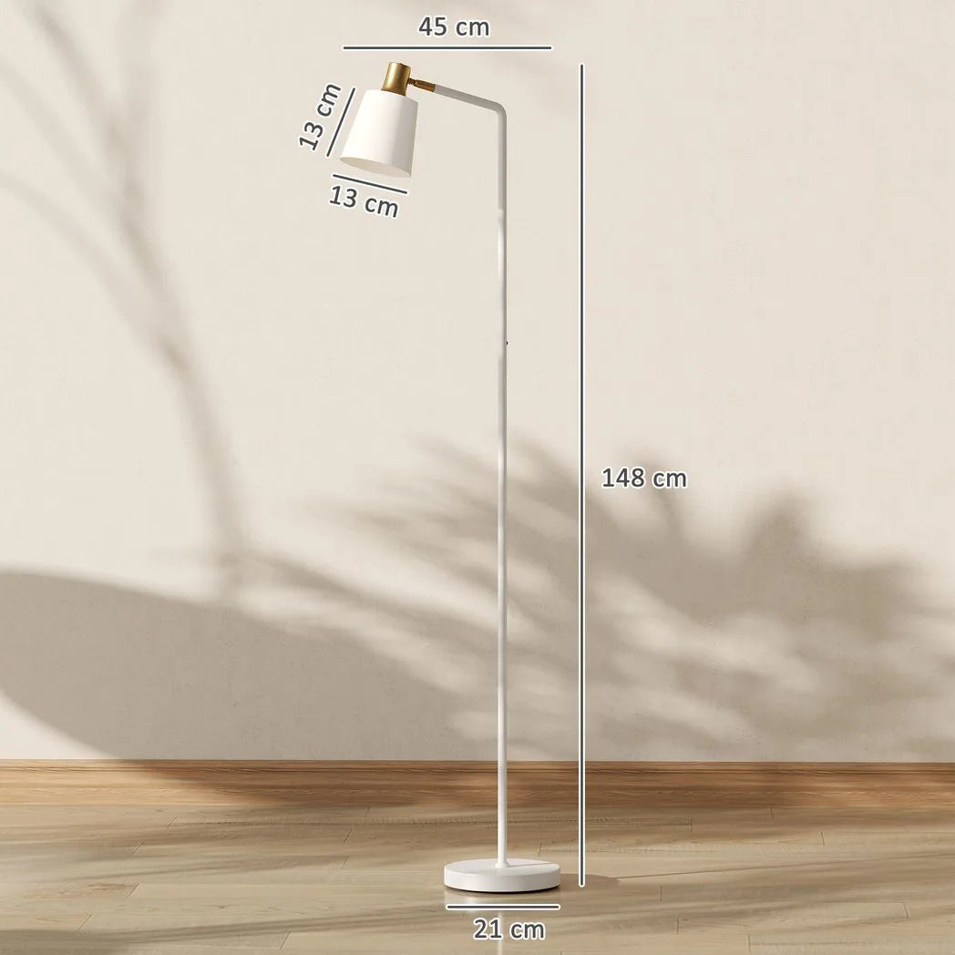 Modern Standing Lamp, Floor Lamp with 350° Rotatable Head for Living Room, White