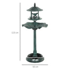 Outsunny 3-in-1 Garden Bird Bath, Freestanding Birdbath with Large Water Basin, Underneath Flower Planter, F50 x 113 cm, Green