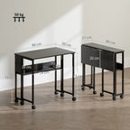 80 cm Drop Leaf Writing Work Desk - Black