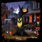 Inflatable Halloween Spooky Tree with Ghost & Pumpkin — 8ft