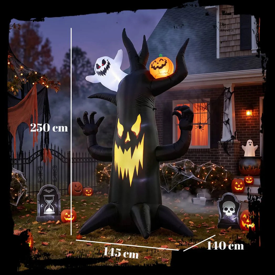 Inflatable Halloween Spooky Tree with Ghost & Pumpkin — 8ft