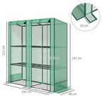 Outsunny Three-Tier Mini Greenhouse - Green