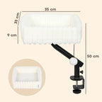 PawHut Cat Desk Bed, Rotatable Raised Cat House for Desk, Window, Soft Kitten Hammock with Hanging Ball, White