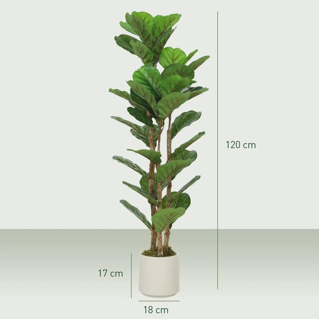 120cm Artificial Fiddle Leaf Fig Tree - Green