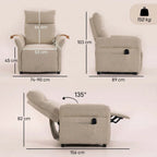 Push-Back Recliner with Massage & Heat — Beige