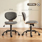 Home Office Desk Chair Rocking Function Ergonomic Swivel Chair with PU Wheels, Grey