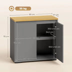 Kitchen Sideboard, Storage Cabinet with Double Doors and Adjustable Shelf for Living Room, Entryway, Grey