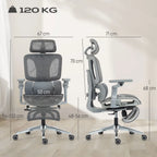 Ergonomic Office Chair, High Back Mesh Desk Chair, Grey