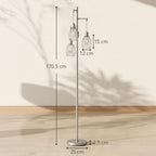 170.5cm Industrial Dimmable Standing Lamp, 3-Light Floor Lamp with Steel Wire Cage Lampshades, Silver Tone