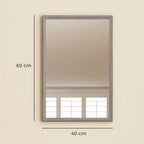 Wall Bathroom Mirror, 40 x 60 cm Wall-Mounted Mirror for Living Room, Bedroom, Hallway, Grey