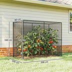 Outsunny Fruit Cage Bird Netting, Brassica Cage Plant Protection Tent with Zipped Door, Anti Bird, Insects, Small Animals, Black