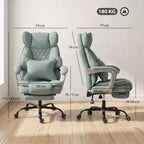 Executive Office Chair, Leathaire Big and Tall Office Chair 180 kg with Wide Seat, Reclining, Lumbar Support, Blue
