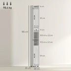 Tall Bathroom Cabinet, Farmhouse Slim Bathroom Storage Cabinet with Barn Doors, Toilet Paper Roll Holder, Drawer and Adjustable Shelves, Narrow Bathroom Storage Unit, 20 x 20 x 185cm, White