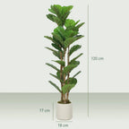 120cm Set of 2 Artificial Fiddle Leaf Fig Trees - Green