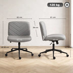 Home Office Desk Chair Height Adjustable Swivel Chair Cross Legged Wide Seat Swivel Wheels Grey