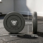 SPORTNOW Weight Plates Set, 1"/2.5cm Weight Disc Pair, 4 x 2.5kg Metal Dumbbell/Barbell Plates for Home Gym