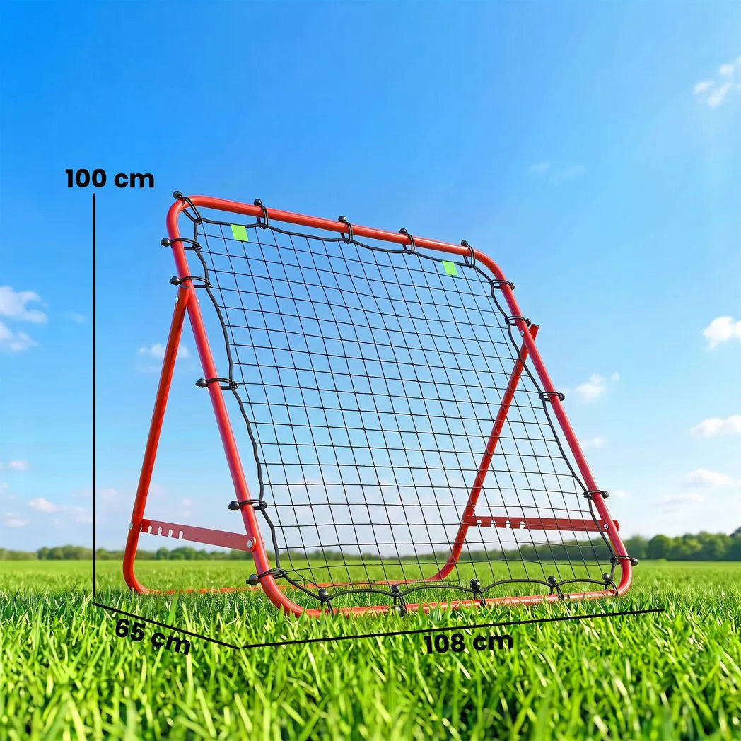 Adjustable Rebounder Net Kickback Target Goal for Teens Adults Training, Red