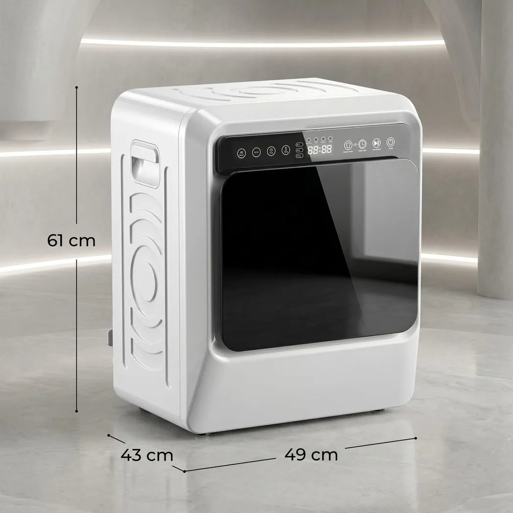 5kg Vented Tumble Dryer, 1000W Compact Tumble Dryer with Smart Drying, Freestanding Stackable Clothes Drying Machine