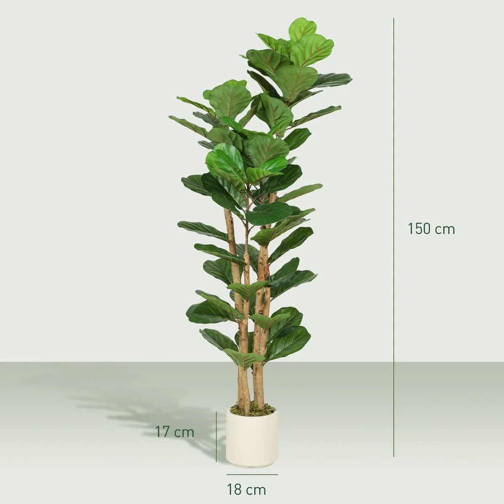 150cm Artificial Fiddle Leaf Fig Tree - Green