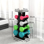 SPORTNOW Hex Dumbbells Set with Dumbbell Rack, Hand Weights for Home Gym Strength Training, 2 x 1kg, 2 x 2kg, 2 x 3kg, 2 x 4kg