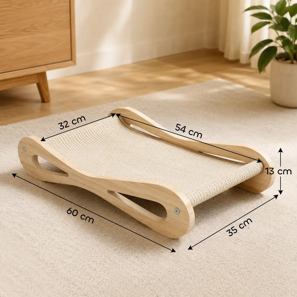 PawHut 2 in 1 Sisal Cat Scratcher Bed Cat Scratching Board and Lounger 60 x 35 x 13 cm Cream White