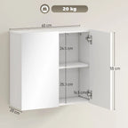 Double-Door Bathroom Mirror Cabinet - White