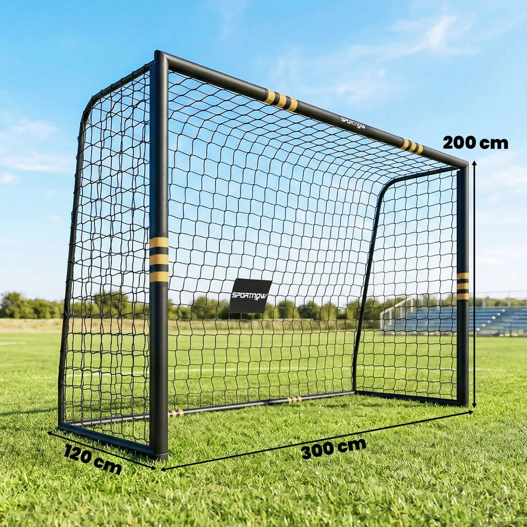 SPORTNOW Football Goal, 10 x 6.5ft Football Net with Ground Stakes, EPE Foam Padding and Metal Frame, Easy Assembly, Yellow
