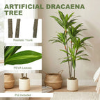150cm Lifelike Fake Tree, Artificial Dracaena Tree with Bendable Trunks, Green