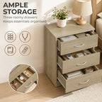 Three-Drawer Simple Bedside Table - Oak