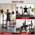 SPORTNOW Adjustable Squat Rack with Plate Holders, 300 kg Load