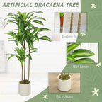 120cm Artificial Dracaena Tree with Bendable Trunks - Green