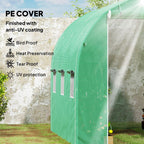 Outsunny 296 x 196cm Steel Frame Polytunnel Greenhouse - Green