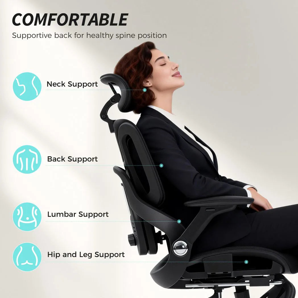 Ergonomic Office Chair, High Back Mesh Desk Chair, Black