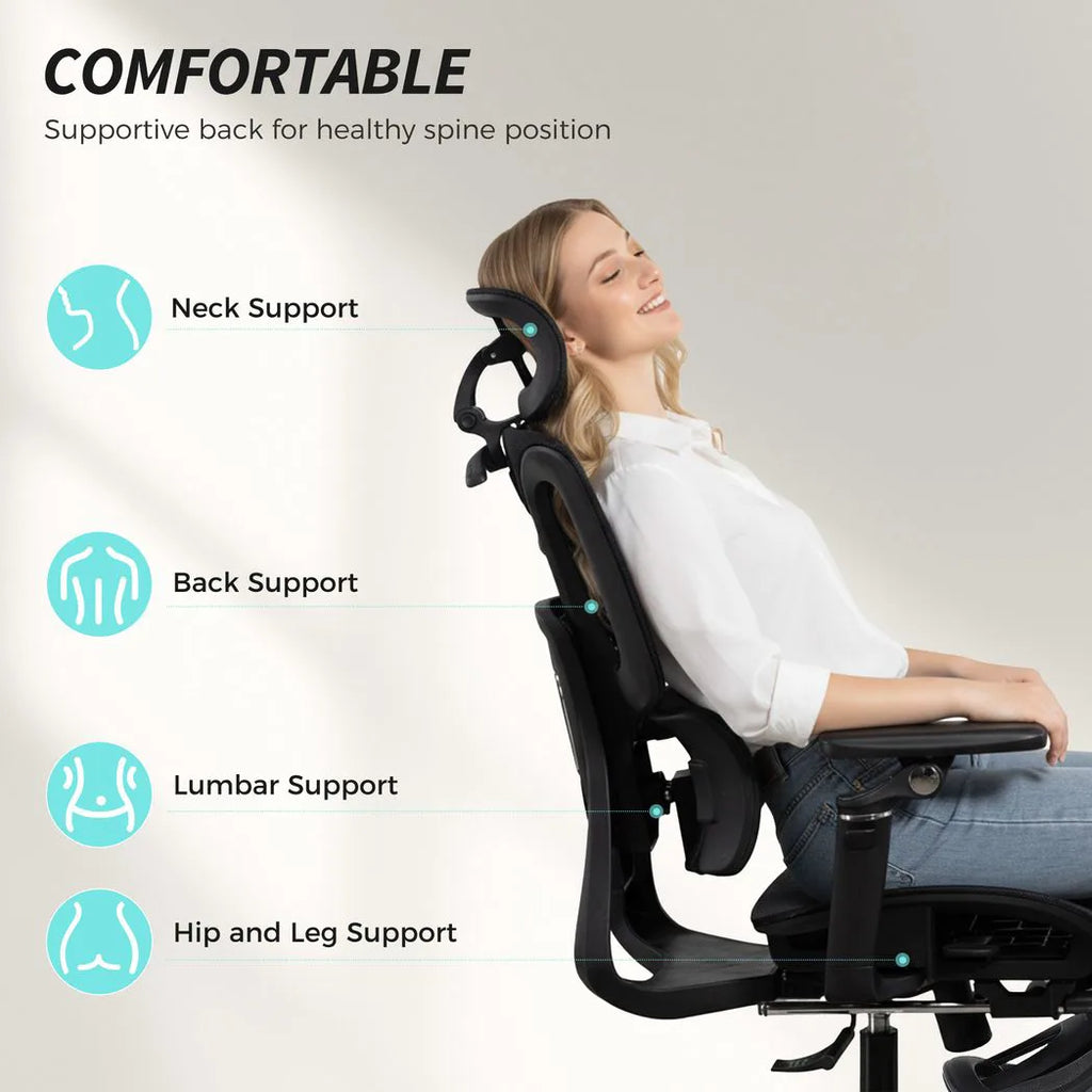 Ergonomic Office Chair, High Back Mesh Desk Chair, Black