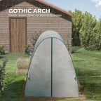 Outsunny Polytunnel Greenhouse with Sandbags, Walk-In Tunnel Green House with 2 Doors and Screen Windows, 1.8 x 1.8 x 2m, White