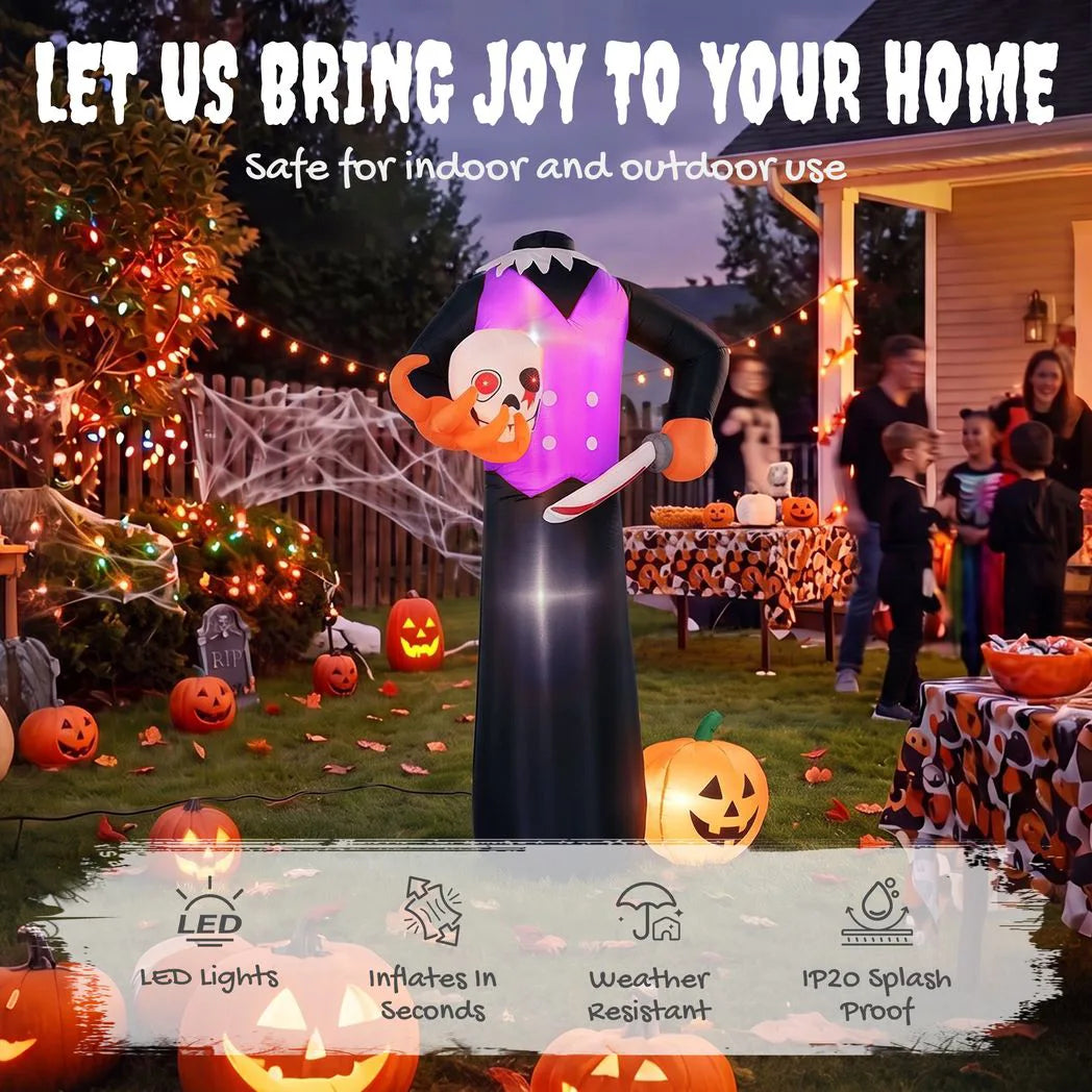 LED Inflatable Headless Halloween Skeleton — 6ft