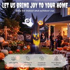 Inflatable Halloween Spooky Tree with Ghost & Pumpkin — 8ft