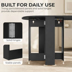 Folding Dining Table, Drop-Leaf Table with Foldable Leaves for Small Spaces, Kitchen, Dining Room, Black