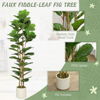180cm Artificial Fiddle Leaf Fig Tree - Green