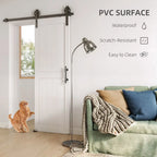 152.4cm Sliding Barn Door Kit, Sliding Door with Track, Hardware, Upgraded Rollers and Floor Guide, Handle, White