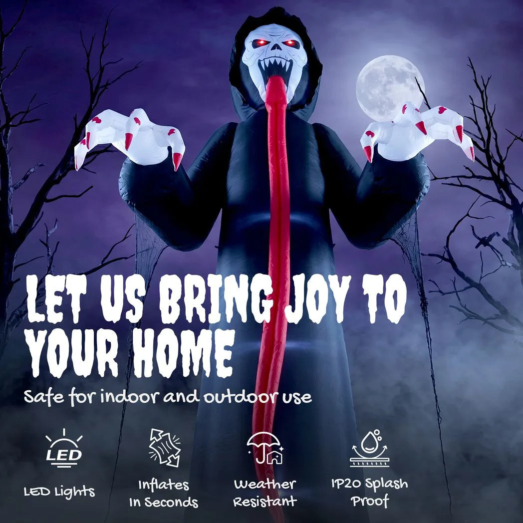 LED Inflatable Halloween Skeleton — 10ft