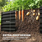 Outsunny Raised Beds for Garden, Galvanised Steel Outdoor Planters with Multi-reinforced Rods, 180 x 90 x 59 cm, Black