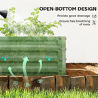 Outsunny Set of Two 110 x 50cm Steel Planter Boxes - Light Green
