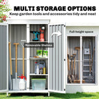 Outsunny Outdoor Storage Cabinet with Removable Shelves, Garden Tool Shed with Asphalt Roof, White and Black
